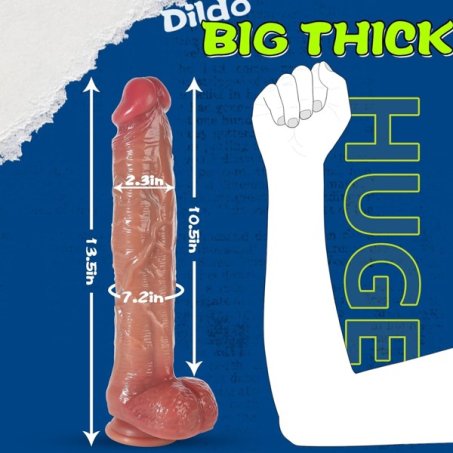 13.5 Thick Movable Foreskin Dildo in Pakistan