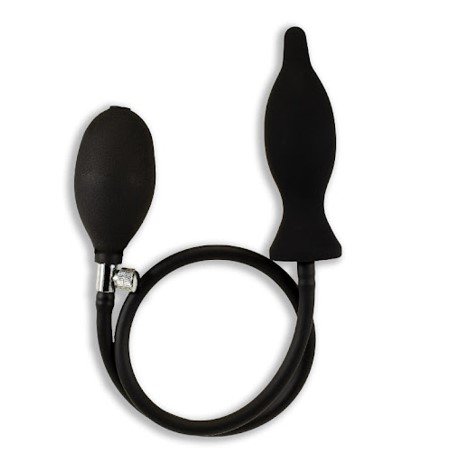 Oversized Silicone Anal Butt Plug Inflatable Dilator Large Pump Black