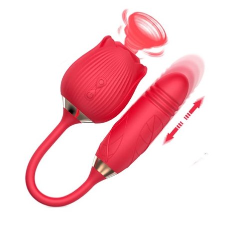 Rose Sucking Toy With Thrusting Vibrator Dildo In Pakistan