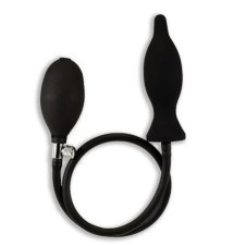 Oversized Silicone Anal Butt Plug Inflatable Dilator Large Pump Black