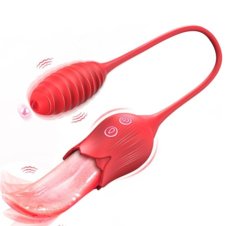 Rose Tongue Licking Vibrator With Vibrating Egg