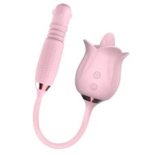 Rose Tongue Toy Telescopic Rotating Vibrator