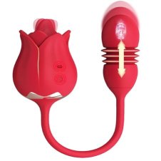 Rose Tongue Vibrator With Thrusting Egg